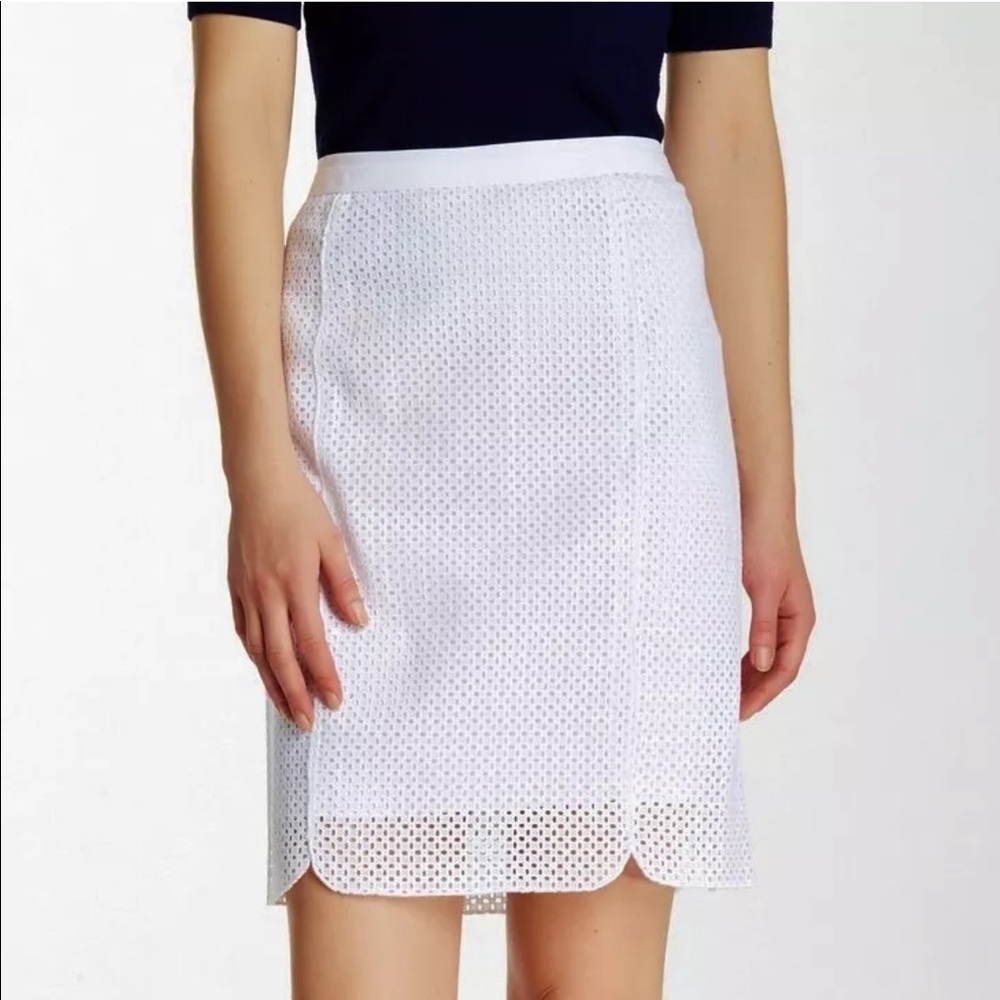 Elie Tahari Eyelet Pencil Skirt